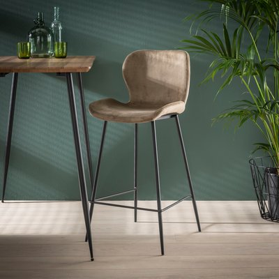 Chaise de bar en tissu velours doré MELBOURNE (lot de 2) PIER IMPORT