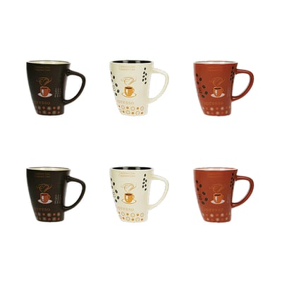 Lot de 6 mugs en grès 25cl, NOVA NOVASTYL