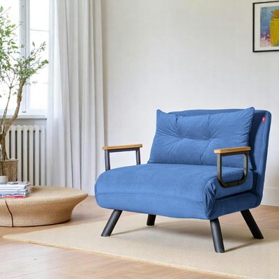 Fauteuil convertible bleu - coussin assorti MODI PIER IMPORT