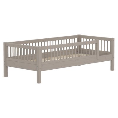 Lit simple avec barrière de sécurité pin massif FLEXA