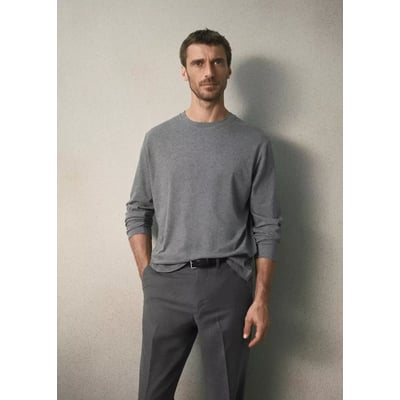 T-shirt coton mélangé cachemire regular fit MANGO MAN