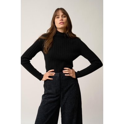 Pull Col Montant 4 Fils Noir Sunneva JUST CASHMERE