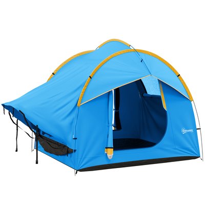 Tente arrière hayon véhicule 4 personnes - auvent pour voiture bleu OUTSUNNY