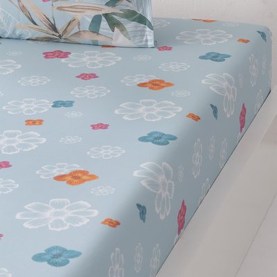 Drap housse en percale de coton bonnet 30 cm BIRDIE SENSEI MAISON