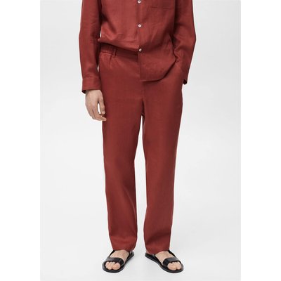Pantalon 100 % lin taille élastique MANGO MAN