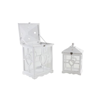 Lanternes en bois blanchi et verre AUBRY GASPARD
