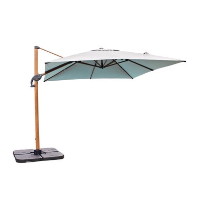 Parasol en alu effet bois et toile SEVILLA DCB GARDEN