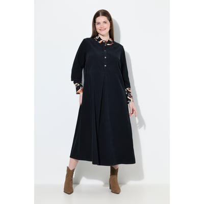 Robe maxi en velours côtelé à col rond et ULLA POPKEN