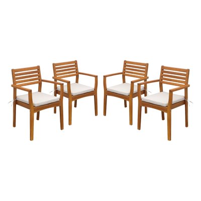 Fauteuil de jardin bois d'acacia (lot de 4) SAVONA SWEEEK