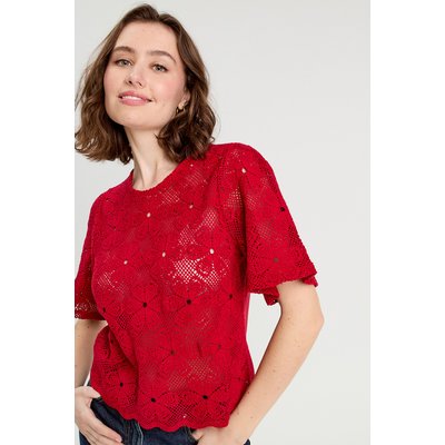 T-shirt dentelle macramé CACHE CACHE