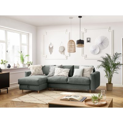 Canapé d'angle convertible 4 places en tissu chiné, COCOONE BOBOCHIC