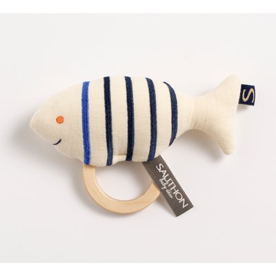 Hochet poisson avec anneau en bois SAUTHON