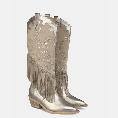 Bottes hautes en cuir à bout pointu ALMA EN PENA