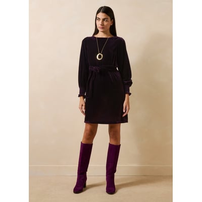 Robe courte manches longues en velours LA FEE MARABOUTEE