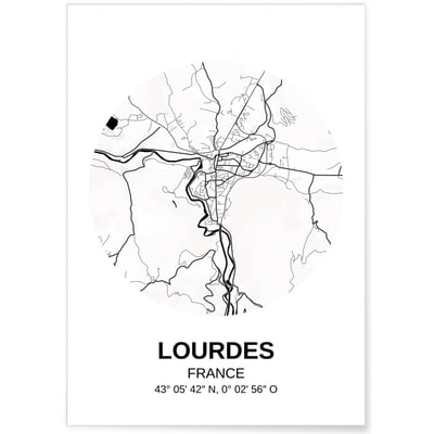 Affiche Carte Lourdes L'AFFICHERIE