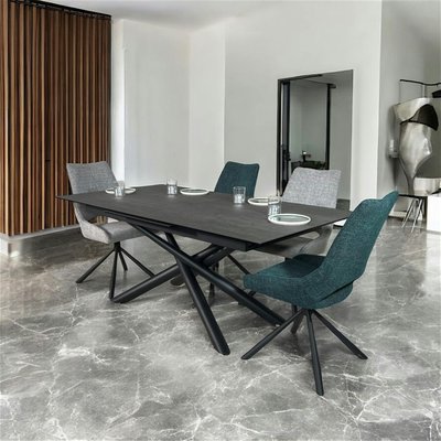 Table en céramique grise avec pied mikado 180-240 cm LOMBARDIE PIER IMPORT