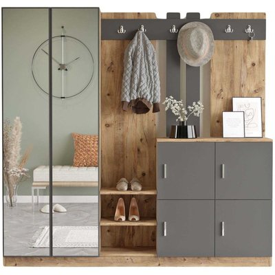 Meuble d'entrée avec rangements et patères Izy HANAH HOME