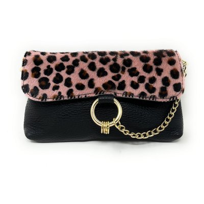 Mini-sac à main en cuir et poil de vachette MASAÏ OH MY BAG