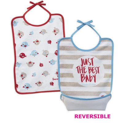 Lot de 2 bavoirs reversibles SUCRE D'ORGE