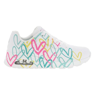 Baskets FEMME Skechers blanches et à lacets plats SKECHERS