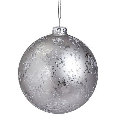 Boule de noël décorative pailletée et mat en verre D10 SIA DECO