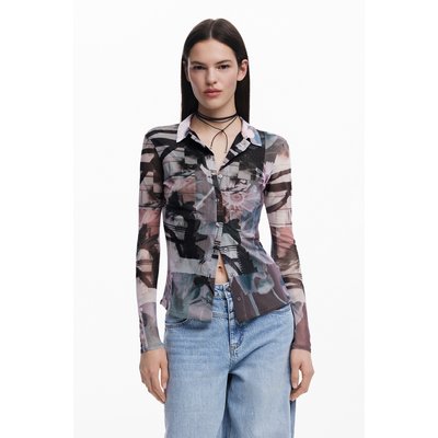 Desigual - T-shirt en tulle boutonnée DESIGUAL