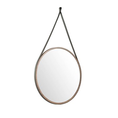 Miroir circulaire en bois de noyer ANGEL CERDA