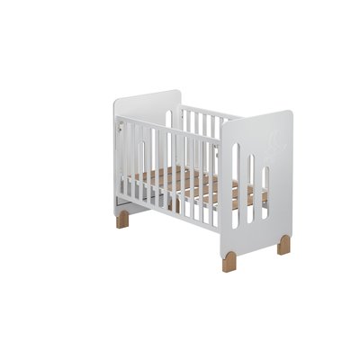Lit Bébé Mod.Moon Blanc/Nature INTERBABY