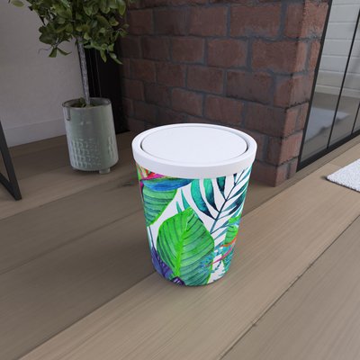 Poubelle jungle avec couvercle pivotant HOME MAISON