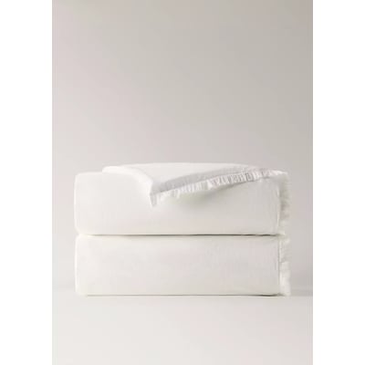 Housse de couette coton lavé volant en gaze effiloché lit 150/160 cm MANGO HOME