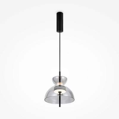 Suspension LED moderne - verre gris silhouette cloche NORA PIER IMPORT