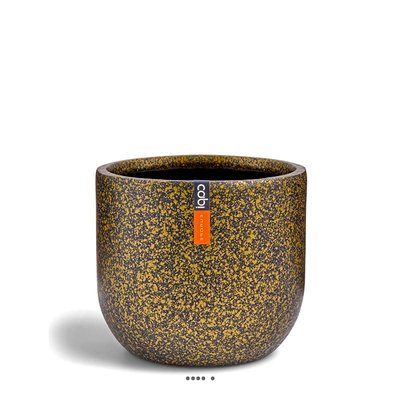 Superbe pot Terrazzo forme eggpot plastique H 8 x D 9 cm Doré ARTIFICIELLES