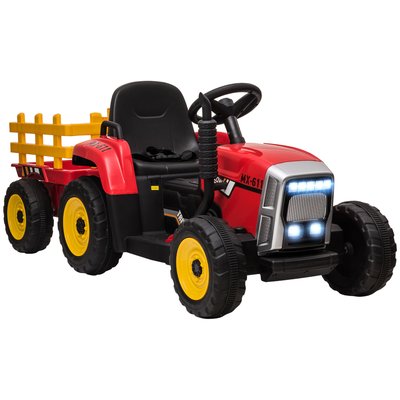 Tracteur électrique enfant avec remorque nombreux effets télécommande HOMCOM