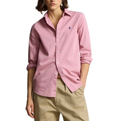 Dames poloshirt lange mouwen roze La Redoute