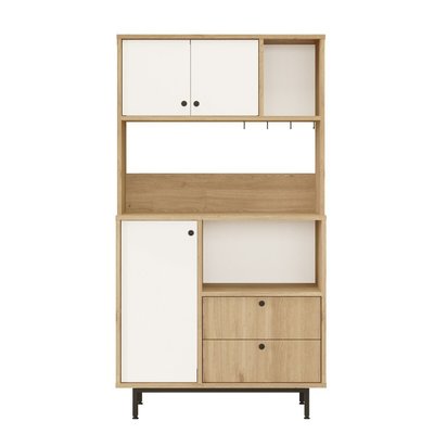 Meuble de rangement de cuisine 3 portes et 2 tiroirs - H161,2 cm CALICOSY