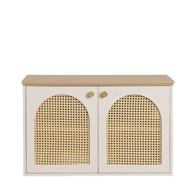 Meuble de salle de bain suspendu 1 vasque en bois et cannage- ALI DRAWER