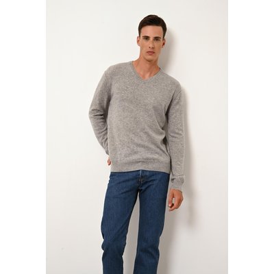Pull Col V  Nuage Chiné Tom JUST CASHMERE