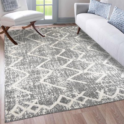 Tapis longs poils shaggy tissé motif berbère PITOLA UN AMOUR DE TAPIS