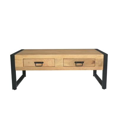 Table basse bois/métal 2 tiroirs MILORA PIER IMPORT