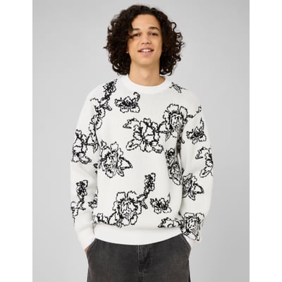 Pull jacquard fleurs BZB