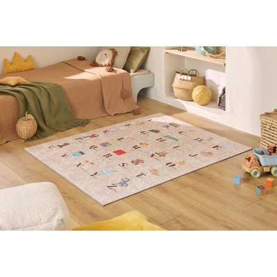 Tapis enfant lavable en machine, motif alphabet HAPPY NAZAR RUGS