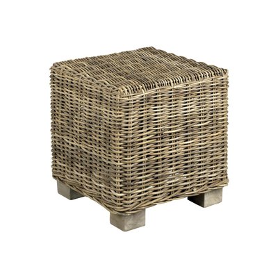Pouf carré en poelet gris AUBRY GASPARD