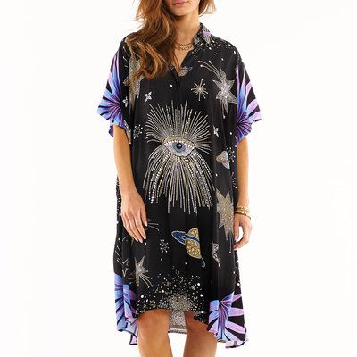 Robe tunique courte à manches courtes imprimé JEANNE WILD