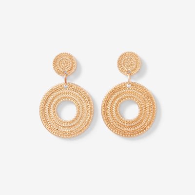 Boucles d'oreilles pendantes cercles dorés BALABOOSTE