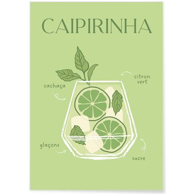 Affiche Cocktail Caipirinha 2 L'AFFICHERIE