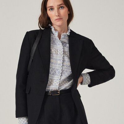 Blazer corte ajustado de lino y algodón, Signature LA REDOUTE COLLECTIONS