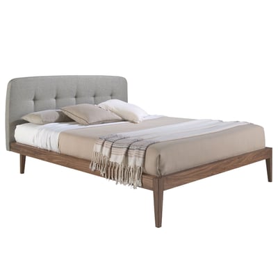 Lit tufté en tissu gris ANGEL CERDA