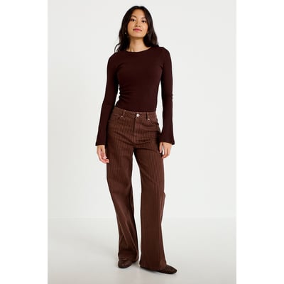 Jean wide leg rayé taille haute CACHE CACHE