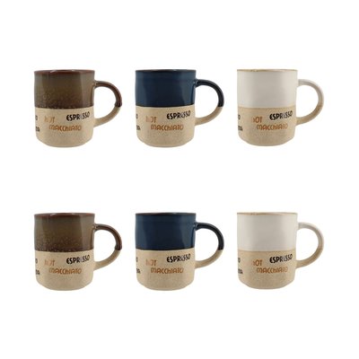 Lot de 6 tasses assorties 34cl, MACCHIATO NOVASTYL