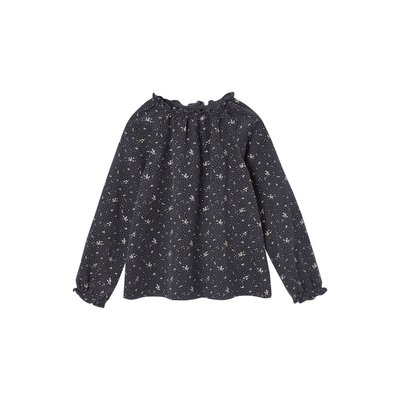Blouse à fleurs en velours milleraies VERTBAUDET
